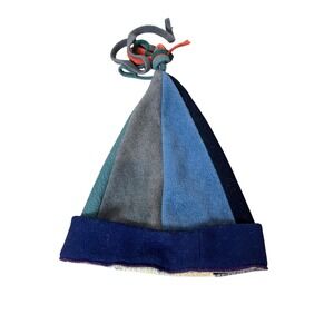 Garbage Collection Hat Beanie Fitted Mens Large Multicolor Fleece Tassel Winter